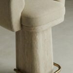 masif mese konik ayak bar sandalyesi, pirinc ayaklikli modern bar chair, ozel uretim modern bar sandalyesi tasarimi, dosemeli ahsap bar sandalyesi, modern mimari bar chair tasarimi