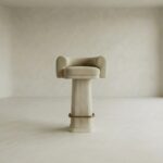 masif mese konik ayak bar sandalyesi, pirinc ayaklikli modern bar chair, ozel uretim modern bar sandalyesi tasarimi, dosemeli ahsap bar sandalyesi, modern mimari bar chair tasarimi