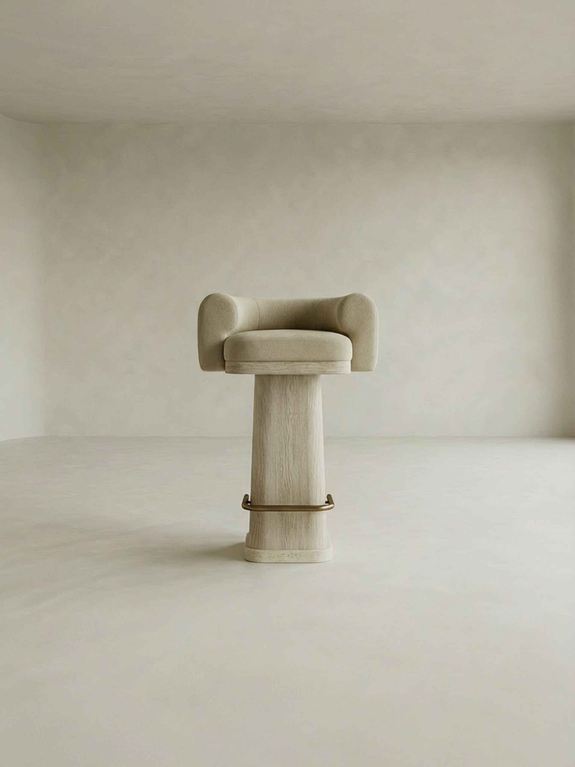 masif mese konik ayak bar sandalyesi, pirinc ayaklikli modern bar chair, ozel uretim modern bar sandalyesi tasarimi, dosemeli ahsap bar sandalyesi, modern mimari bar chair tasarimi