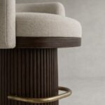 masif mese konik ayak bar sandalyesi, pirinc ayaklikli modern bar chair, ozel olcu bar sandalyesi tasarimi, ozel uretim modern bar sandalyesi, dosemeli ahsap bar sandalyesi