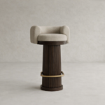 masif mese konik ayak bar sandalyesi, pirinc ayaklikli modern bar chair, ozel olcu bar sandalyesi tasarimi, ozel uretim modern bar sandalyesi, dosemeli ahsap bar sandalyesi