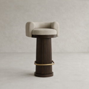 masif mese konik ayak bar sandalyesi, pirinc ayaklikli modern bar chair, ozel olcu bar sandalyesi tasarimi, ozel uretim modern bar sandalyesi, dosemeli ahsap bar sandalyesi