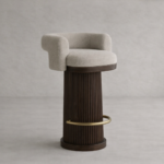 masif mese konik ayak bar sandalyesi, pirinc ayaklikli modern bar chair, ozel olcu bar sandalyesi tasarimi, ozel uretim modern bar sandalyesi, dosemeli ahsap bar sandalyesi