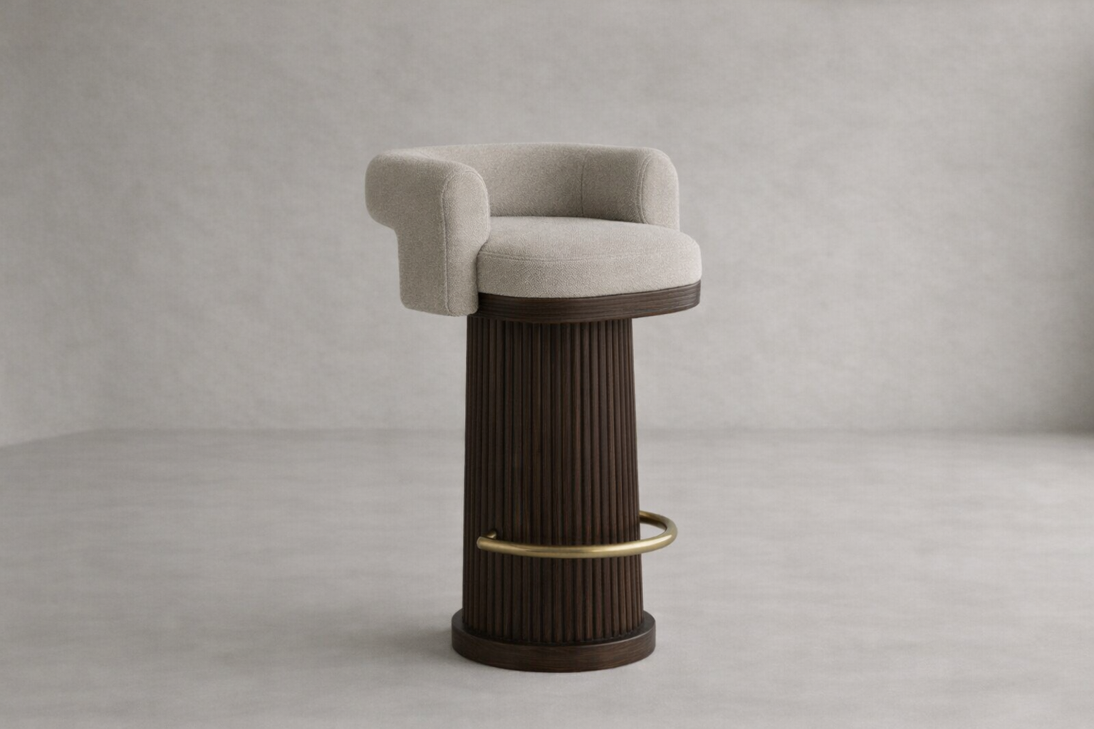 masif mese konik ayak bar sandalyesi, pirinc ayaklikli modern bar chair, ozel olcu bar sandalyesi tasarimi, ozel uretim modern bar sandalyesi, dosemeli ahsap bar sandalyesi