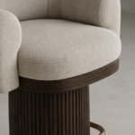 masif mese konik ayak bar sandalyesi, pirinc ayaklikli modern bar chair, ozel olcu bar sandalyesi tasarimi, ozel uretim modern bar sandalyesi, dosemeli ahsap bar sandalyesi