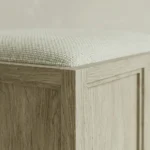 masif mese panel detayli puf tasarimi, dosemeli modern ahsap puf, ozel uretim ottoman tasarimi, panel govdeli minimal puf, japandi stil modern puf