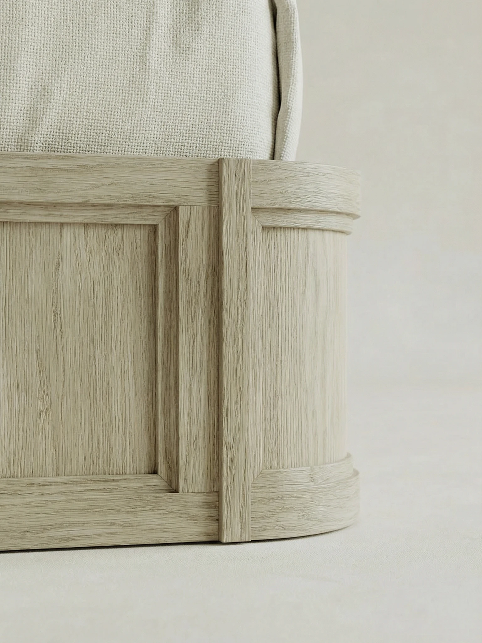 masif mese panel detayli karyola tasarimi, dosemeli baslikli modern yatak modeli, ozel uretim ahsap karyola, japandi stil modern yatak tasarimi, panel detayli premium karyola