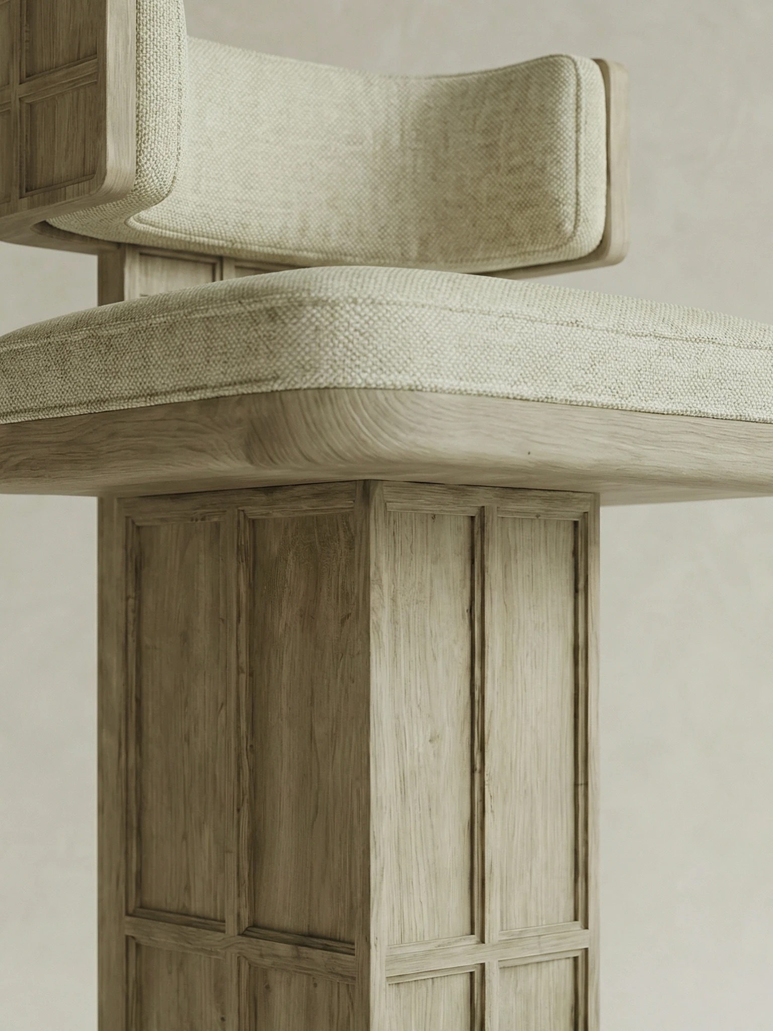 masif ahsap bar sandalyesi dosemeli oturum, blok ayak modern bar taburesi ozel uretim, japandi stil mutfak bar sandalyesi modeli, ayak destekli bar sandalyesi siparis mobilya, modern ahsap bar sandalyesi ismaralama mobilya