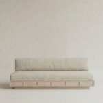 masif ahsap kanepe minimal platform tasarim, ozel uretim modern kanepe modeli siparis mobilya, japandi stil low profile kanepe tasarimi, panel detayli ahsap kanepe ismaralama mobilya, modern dosemeli kanepe masif govde