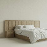 masif ahsap karyola panel baslik tasarim, ozel uretim modern yatak modeli siparis mobilya, japandi stil platform karyola tasarimi, panel detayli yatak odasi mobilyasi ismaralama, modern ahsap karyola minimal govde