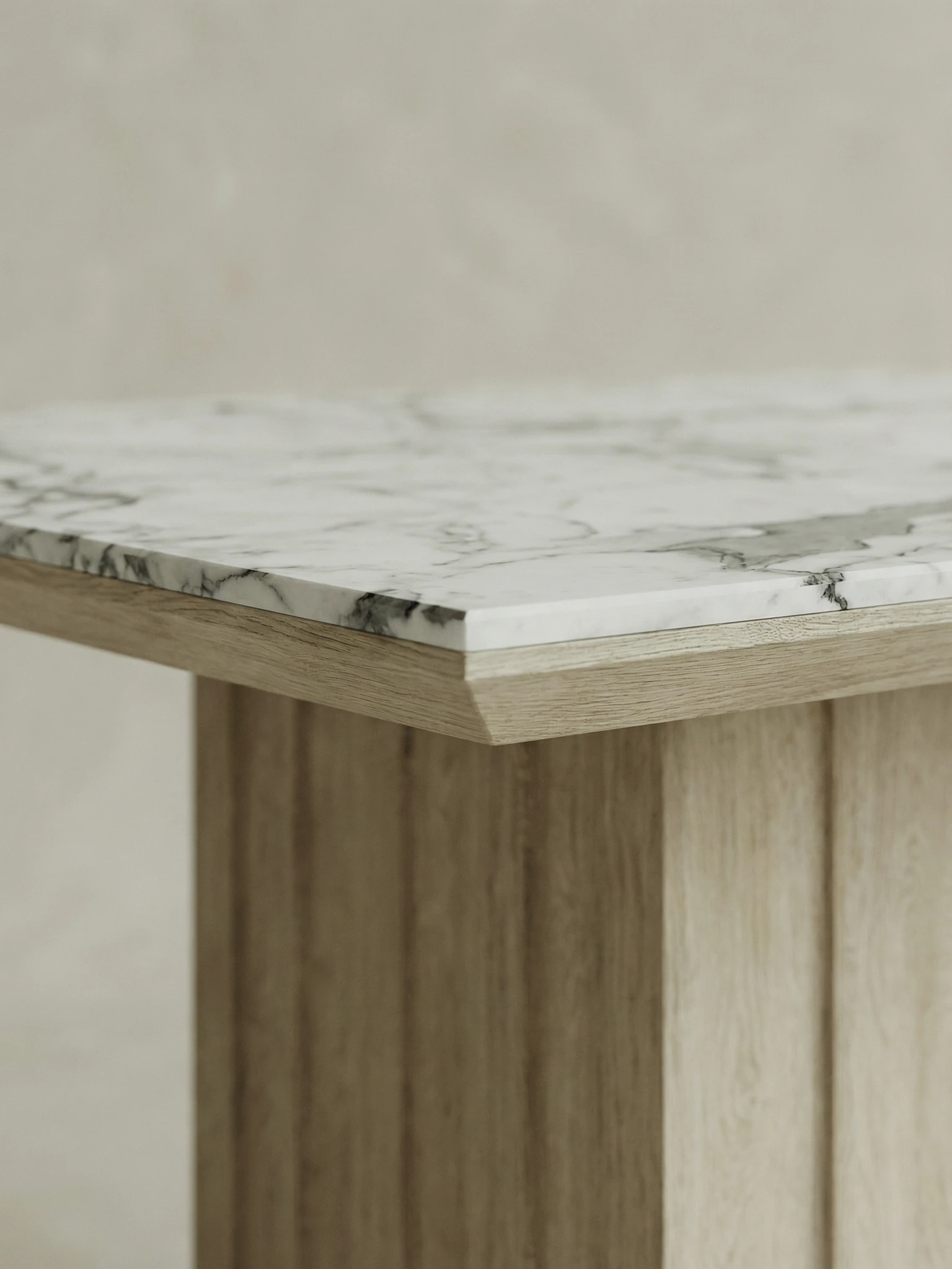 mermer ust yuzey masa dikey panel ayak, masif mese heykelsi dining table tasarimi, ozel uretim mermer yemek masasi, modern japandi masa modeli panel ayak, ince tabla merkezi ayak masa tasarimi