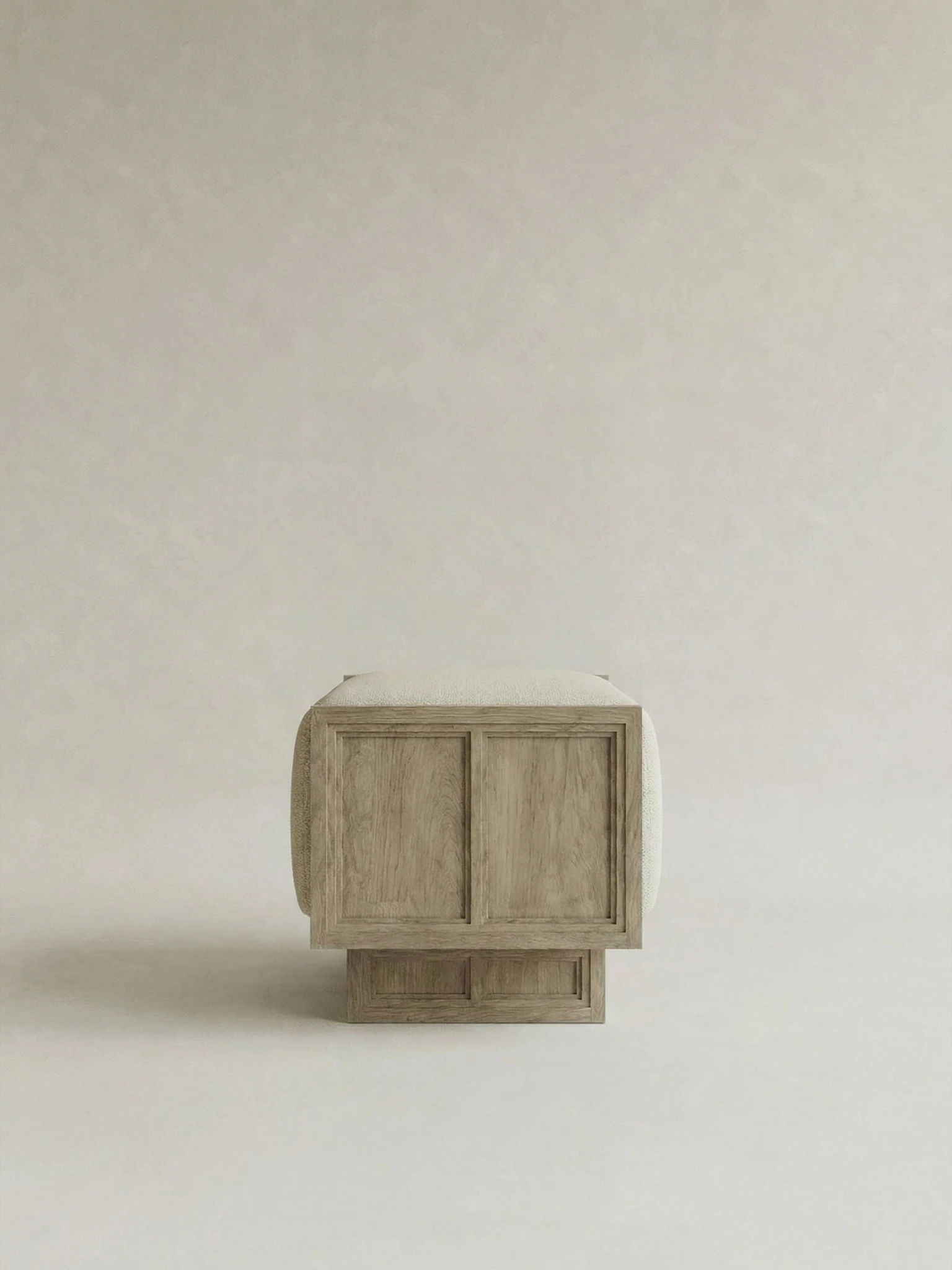 masif mese cerceveli modern puf tasarimi, dosemeli kubik oturum ottoman, ozel uretim ahsap puf modeli, minimal modern puf japandi stil, cerceveli heykelsi puf tasarimi