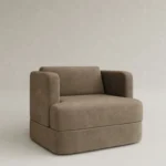 blok form modern koltuk geniş oturum özel ölçü, minimal tekli koltuk sipariş mobilya, ısmarlama mobilya yumuşak hatlı modern koltuk tasarım, nubuk kaplama geniş oturum koltuk sade stil, özel üretim modern koltuk minimal form