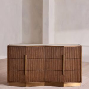 kanalli ahsap modern bufet tasarimi, pirinc detayli luxury sideboard, ozel uretim modern bufet dolabi, mimari cepheli ahsap bufet tasarimi, modern luxury yemek odasi bufesi