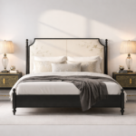 nakisli baslikli klasik karyola tasarimi, metal dikmeli modern classic bed, ozel uretim metal yatak tasarimi, klasik modern yatak odasi karyolasi, ferforje detayli modern karyola