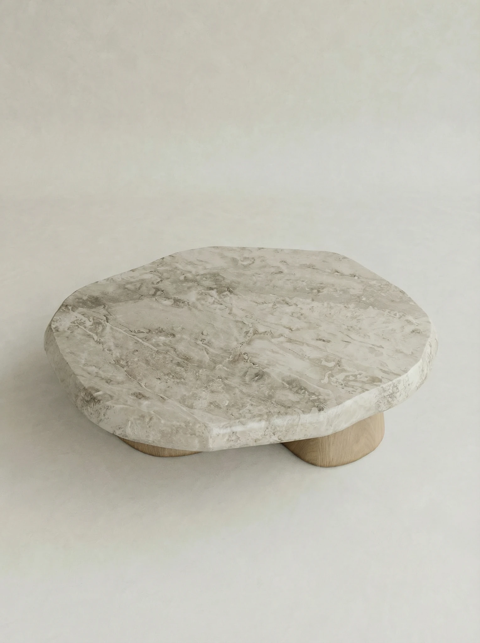 mermer sehpa çift konik ayaklı özel ölçü, masif ahşap ayaklı coffee table sipariş mobilya, ısmarlama mobilya doğal taş sehpa tasarım, minimal heykelsi orta sehpa mermer, japandi stil mermer sehpa doğal ahşap ayak