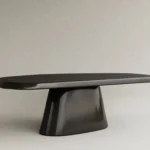 parlak lake orta sehpa organik form özel ölçü, monolitik ayaklı sehpa sipariş mobilya, ısmarlama mobilya modern lake coffee table tasarım, minimal heykelsi sehpa parlak yüzey, özel üretim sehpa organik form tasarım