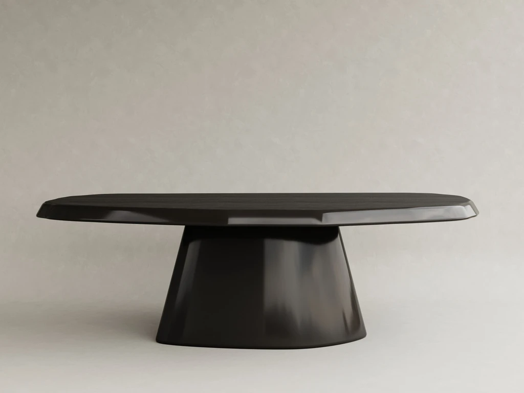 parlak lake orta sehpa organik form özel ölçü, monolitik ayaklı sehpa sipariş mobilya, ısmarlama mobilya modern lake coffee table tasarım, minimal heykelsi sehpa parlak yüzey, özel üretim sehpa organik form tasarım