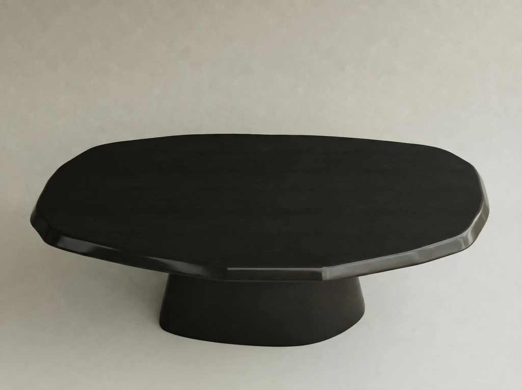 parlak lake orta sehpa organik form özel ölçü, monolitik ayaklı sehpa sipariş mobilya, ısmarlama mobilya modern lake coffee table tasarım, minimal heykelsi sehpa parlak yüzey, özel üretim sehpa organik form tasarım