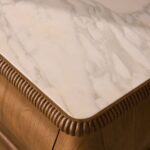 kavisli masif ahşap komodin özel üretim, iki çekmeceli komodin özel ölçü sipariş mobilya, ısmarlama mobilya modern klasik komodin tasarım, doğal ahşap komodin yumuşak form detaylı, mermer üst tablali komodin masif ahşap tasarım