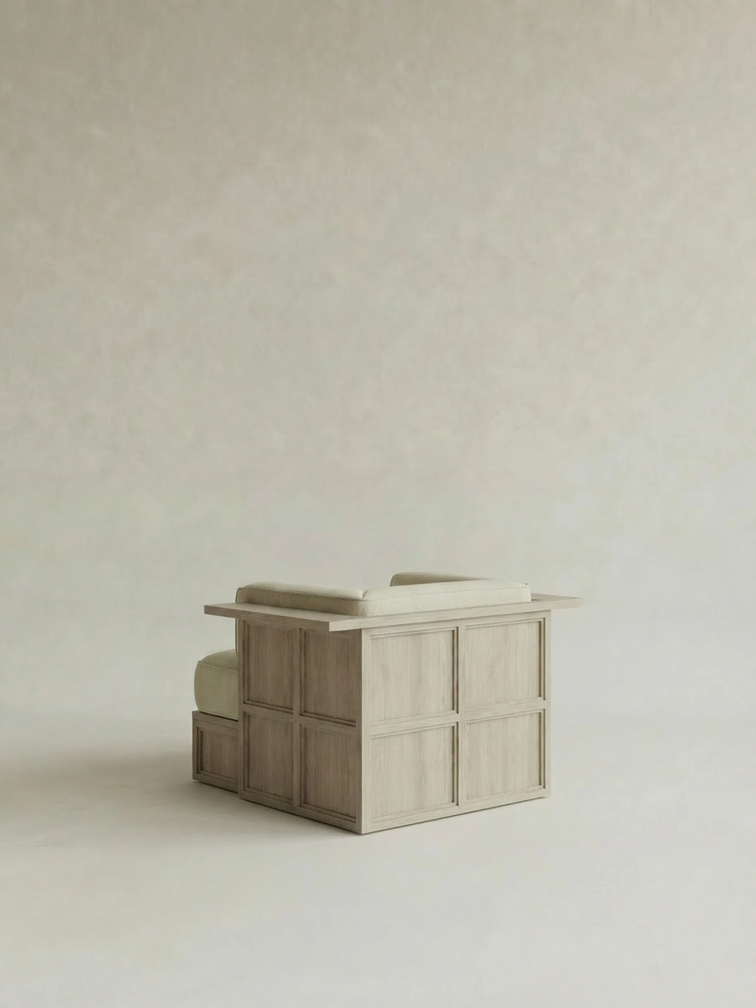 entegre yan sehpalı modern koltuk, platform govdeli ahsap lounge koltuk, ozel uretim modern lounge armchair, mimari tabanli modern koltuk tasarimi, modern interior lounge koltuk