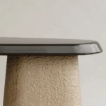 parlak lake dresuar organik form özel ölçü, dokulu ayaklı modern dresuar sipariş mobilya, ısmarlama mobilya heykelsi console tasarım, minimal lake giriş dresuarı kontrast yüzey, özel üretim modern dresuar tasarım