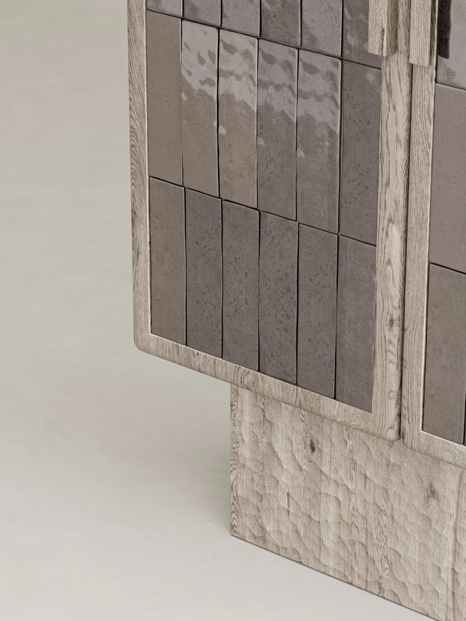 yanik ahsap vitrin bufe tasarimi, seramik panelli modern vitrin dolap, ozel uretim cam kapakli bufe, shou sugi ban designer vitrin modeli, statement modern depolama mobilyasi