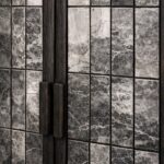 yanik ahsap vitrin bufe tasarimi, seramik panelli modern vitrin dolap, ozel uretim cam kapakli bufe, shou sugi ban designer vitrin modeli, statement modern depolama mobilyasi