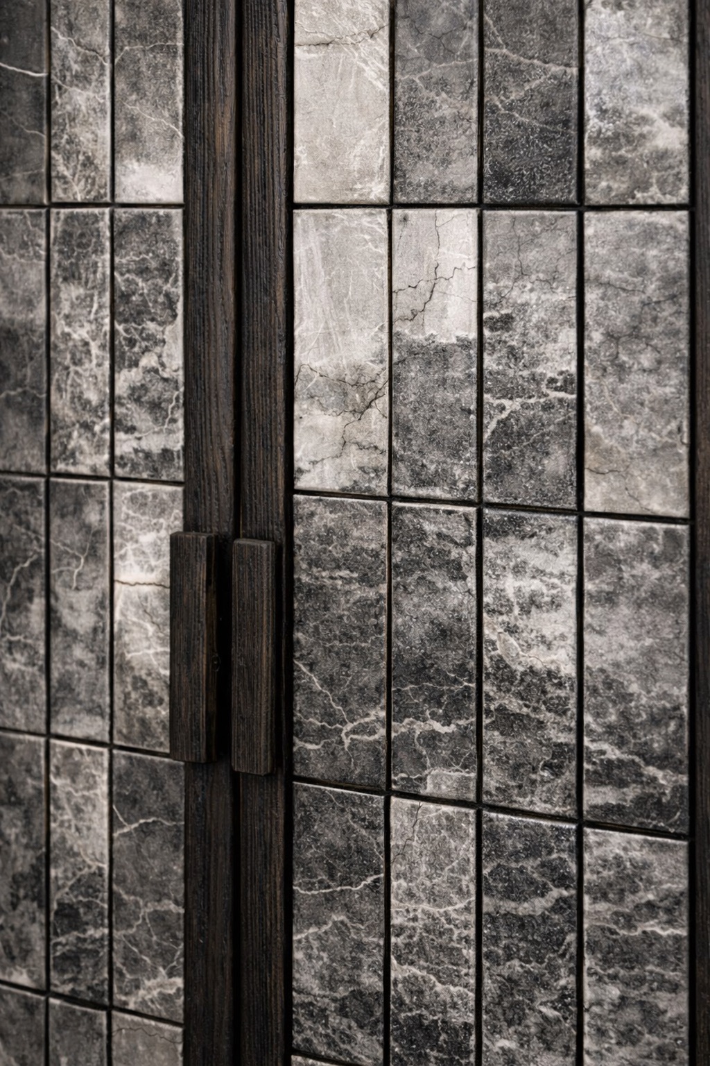 yanik ahsap vitrin bufe tasarimi, seramik panelli modern vitrin dolap, ozel uretim cam kapakli bufe, shou sugi ban designer vitrin modeli, statement modern depolama mobilyasi