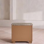 geometrik oyma ahsap komodin tasarimi, mermer tablalı modern bedside table, ozel uretim ahsap komodin tasarimi, pirinc ayakli luxury komodin, mimari desenli modern komodin