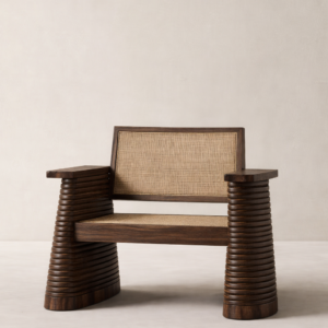 torna detaylı masif ahşap koltuk, hasır sırtlı modern rustic koltuk özel ölçü, rattan detaylı tekli koltuk tasarım, sipariş mobilya doğal ahşap koltuk, ısmarlama mobilya modern berjer