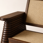 torna detaylı masif ahşap koltuk, hasır sırtlı modern rustic koltuk özel ölçü, rattan detaylı tekli koltuk tasarım, sipariş mobilya doğal ahşap koltuk, ısmarlama mobilya modern berjer