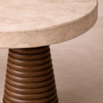 oval traverten masa torna ayaklı, masif ahşap ayaklı yemek masası özel ölçü, modern heykelsi dining table sipariş mobilya, ısmarlama mobilya traverten masa tasarım, artisan torna ayaklı masa doğal taş dining table