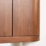 yesil lake oval form bufe tasarimi, pirinc kulplu modern sideboard, ozel uretim lake bufe dolabi, kure ayakli modern bufe tasarimi, high gloss modern bufe