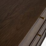 meşe gövdeli rattan panel büfe, japandi tarzı doğal ahşap sideboard tasarımı, masif meşe çekmeceli rattan kapaklı büfe, özel üretim skandinav stil büfe dolabı, doğal dokulu minimal ahşap büfe