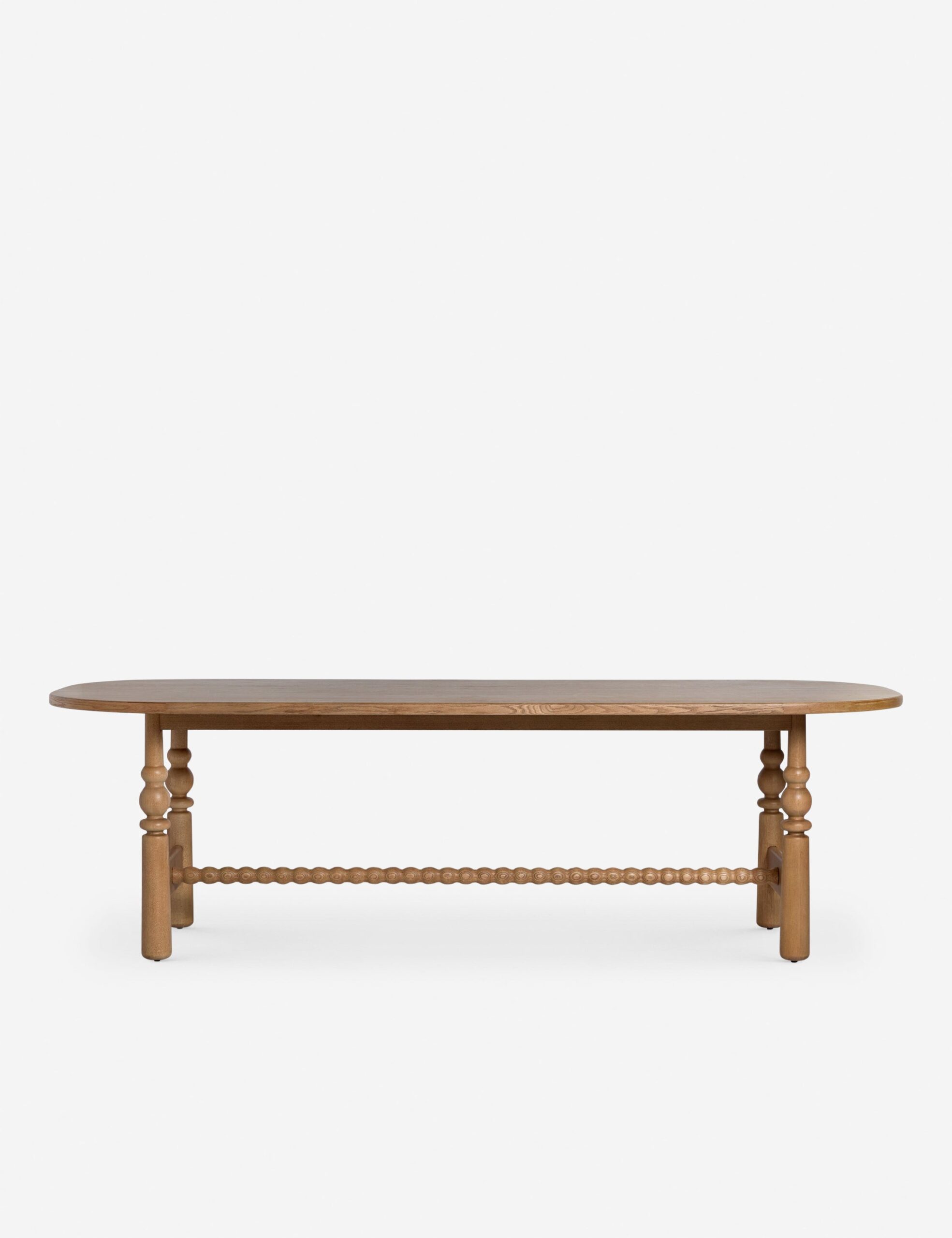 masif meşe oval yemek masası, torna ayaklı rustik ahşap masa, dekoratif bağlantı kirişli yemek masası, özel üretim masif meşe dining table, klasik modern torna ayaklı masa