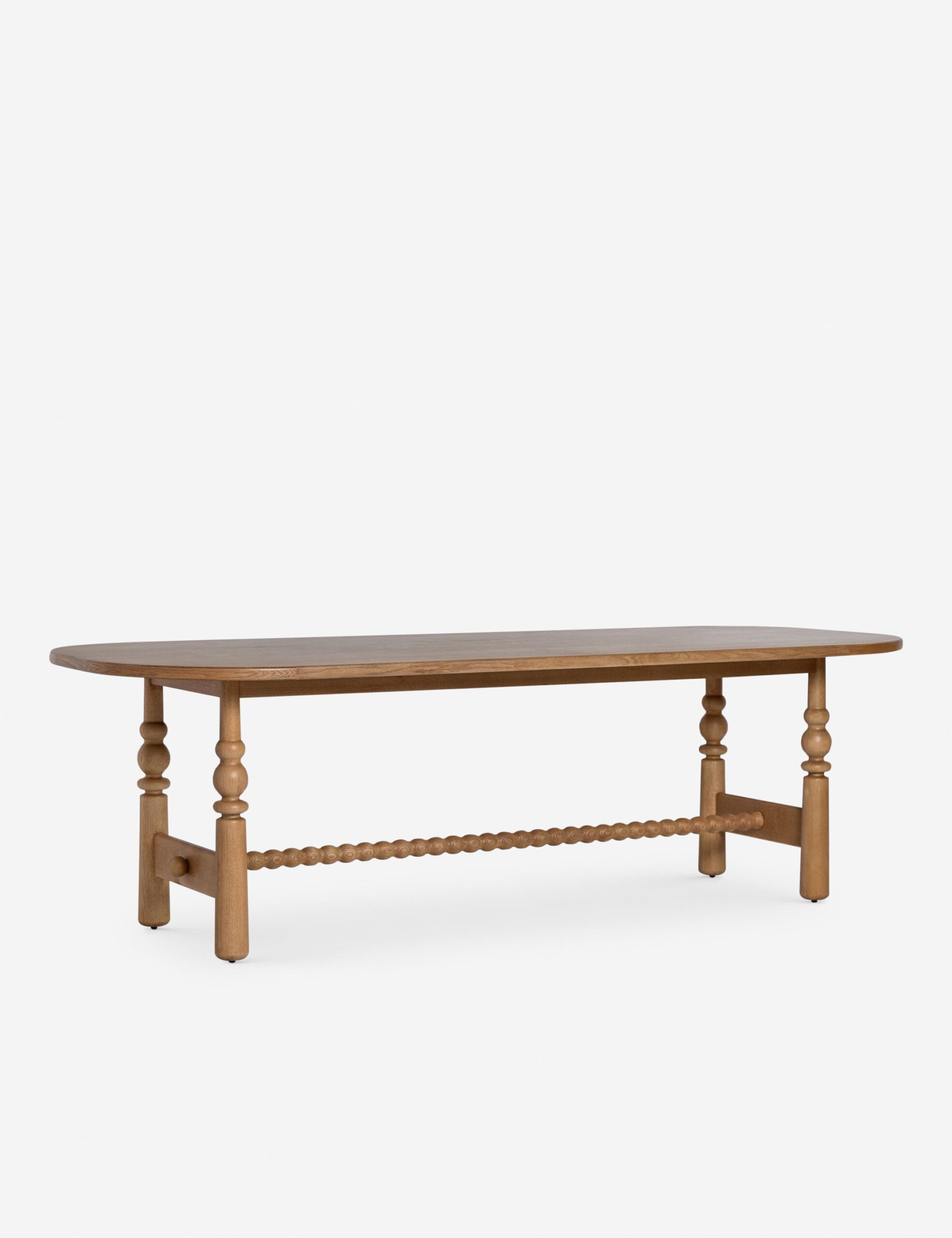 masif meşe oval yemek masası, torna ayaklı rustik ahşap masa, dekoratif bağlantı kirişli yemek masası, özel üretim masif meşe dining table, klasik modern torna ayaklı masa