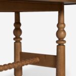 masif meşe oval yemek masası, torna ayaklı rustik ahşap masa, dekoratif bağlantı kirişli yemek masası, özel üretim masif meşe dining table, klasik modern torna ayaklı masa