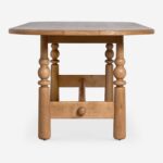 masif meşe oval yemek masası, torna ayaklı rustik ahşap masa, dekoratif bağlantı kirişli yemek masası, özel üretim masif meşe dining table, klasik modern torna ayaklı masa