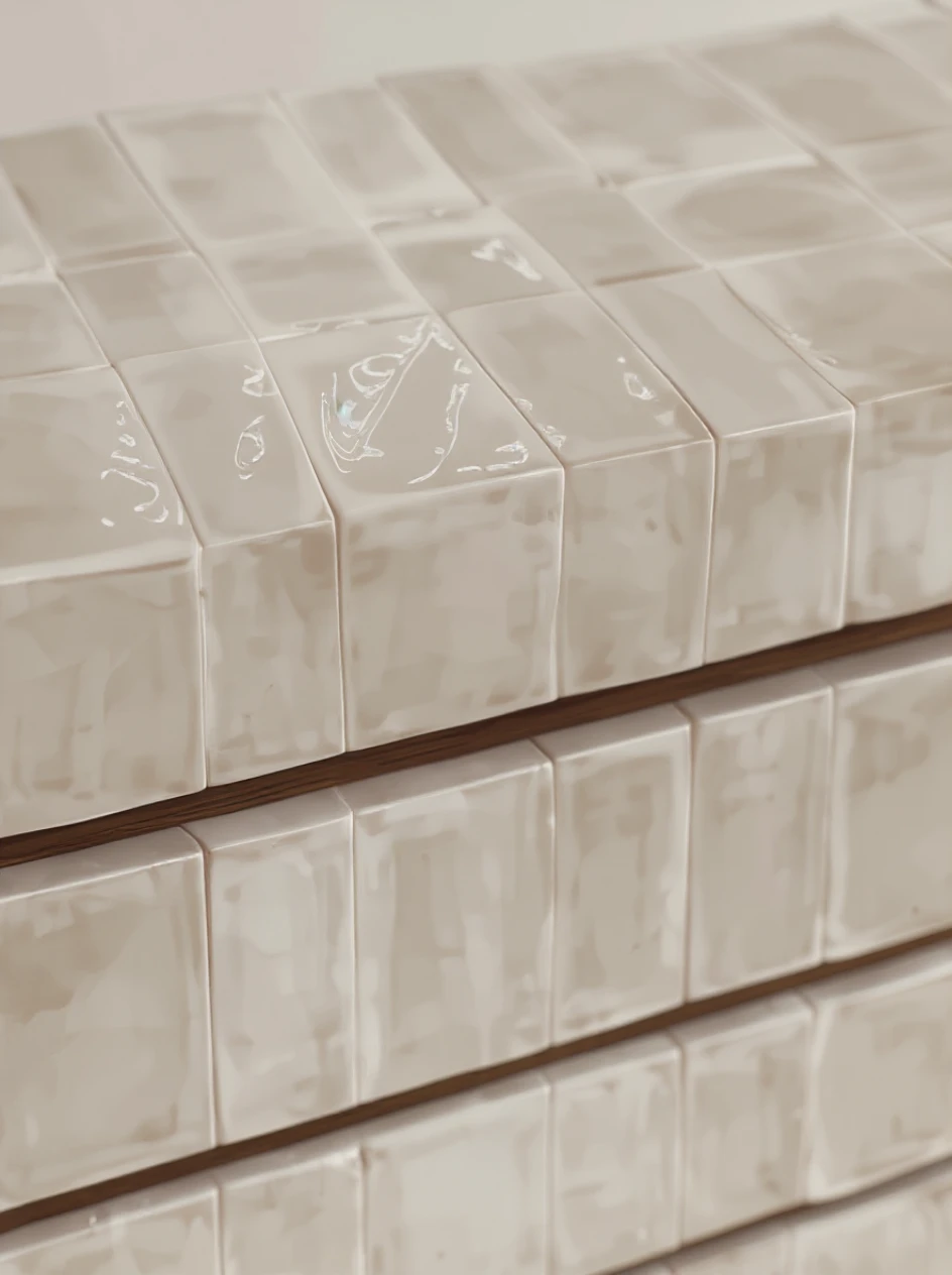 seramik kaplama şifonyer modüler yüzey özel üretim, katmanlı şifonyer özel ölçü sipariş mobilya, ısmarlama mobilya modern minimal şifonyer tasarım, seramik panel depolama ünitesi ahşap detaylı, dokulu yüzey şifonyer mimari tasarım mobilya