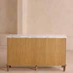 kök kaplama dalgalı çekmeceli şifonyer, mermer tablalı luxury ahşap şifonyer, pirinç kulplu modern klasik chest, özel üretim kök kaplama çekmeceli dolap, dalgalı form tasarım şifonyer