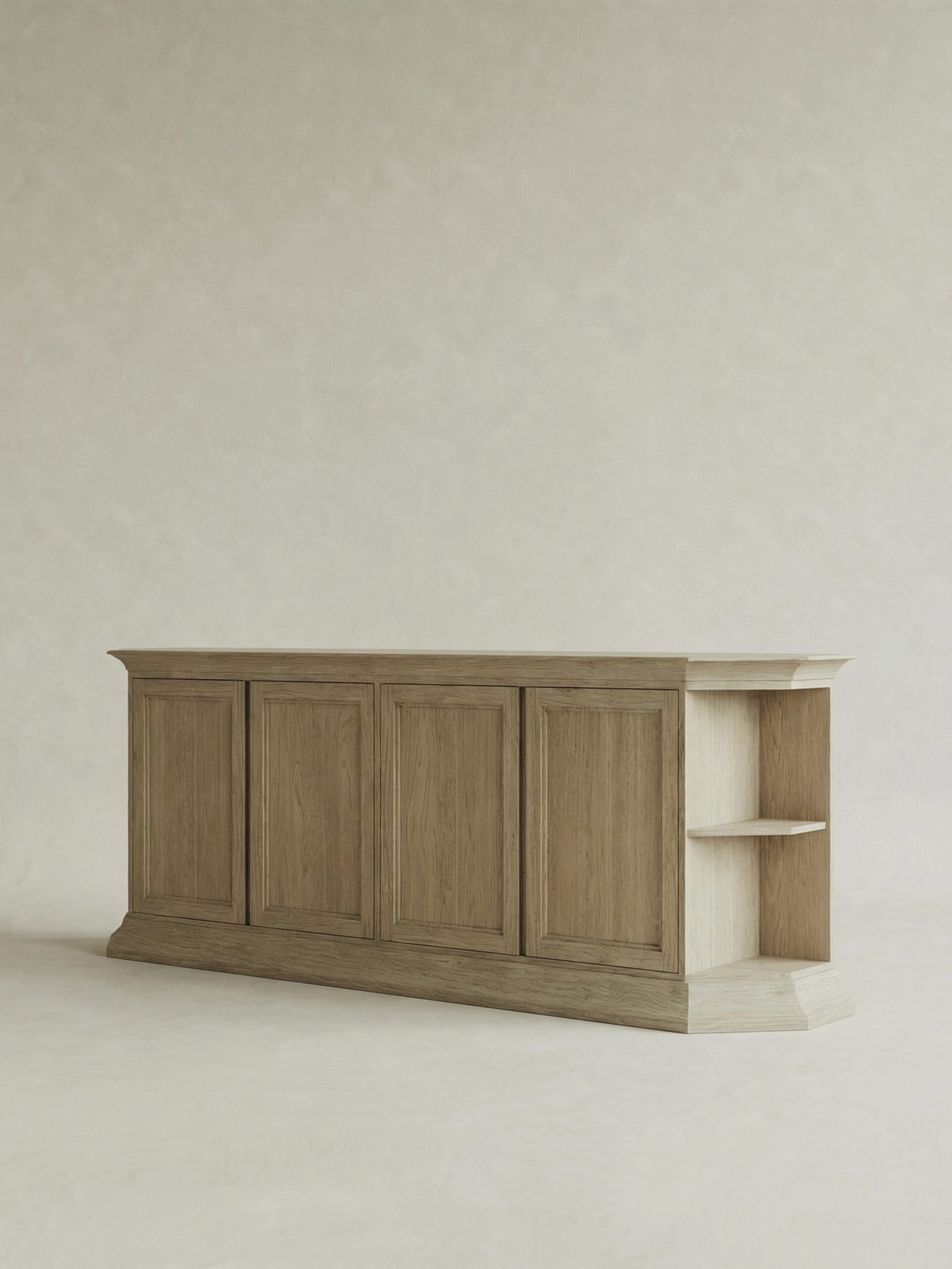 masif mese panel kapak bufe tasarimi, modern yemek odasi bufe dolabi, ozel olcu bufe tasarimi, ozel uretim ahsap bufe, mimari panel detayli bufe