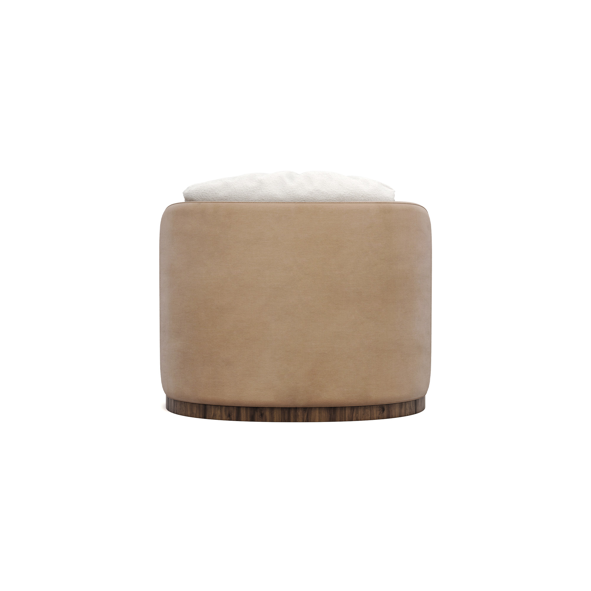 özel üretim koltuk, özel ölçü bouclé koltuk, organik form tekli koltuk, ahşap kaideli modern koltuk, ısmarlama lounge koltuk