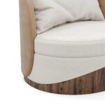 özel üretim koltuk, özel ölçü bouclé koltuk, organik form tekli koltuk, ahşap kaideli modern koltuk, ısmarlama lounge koltuk