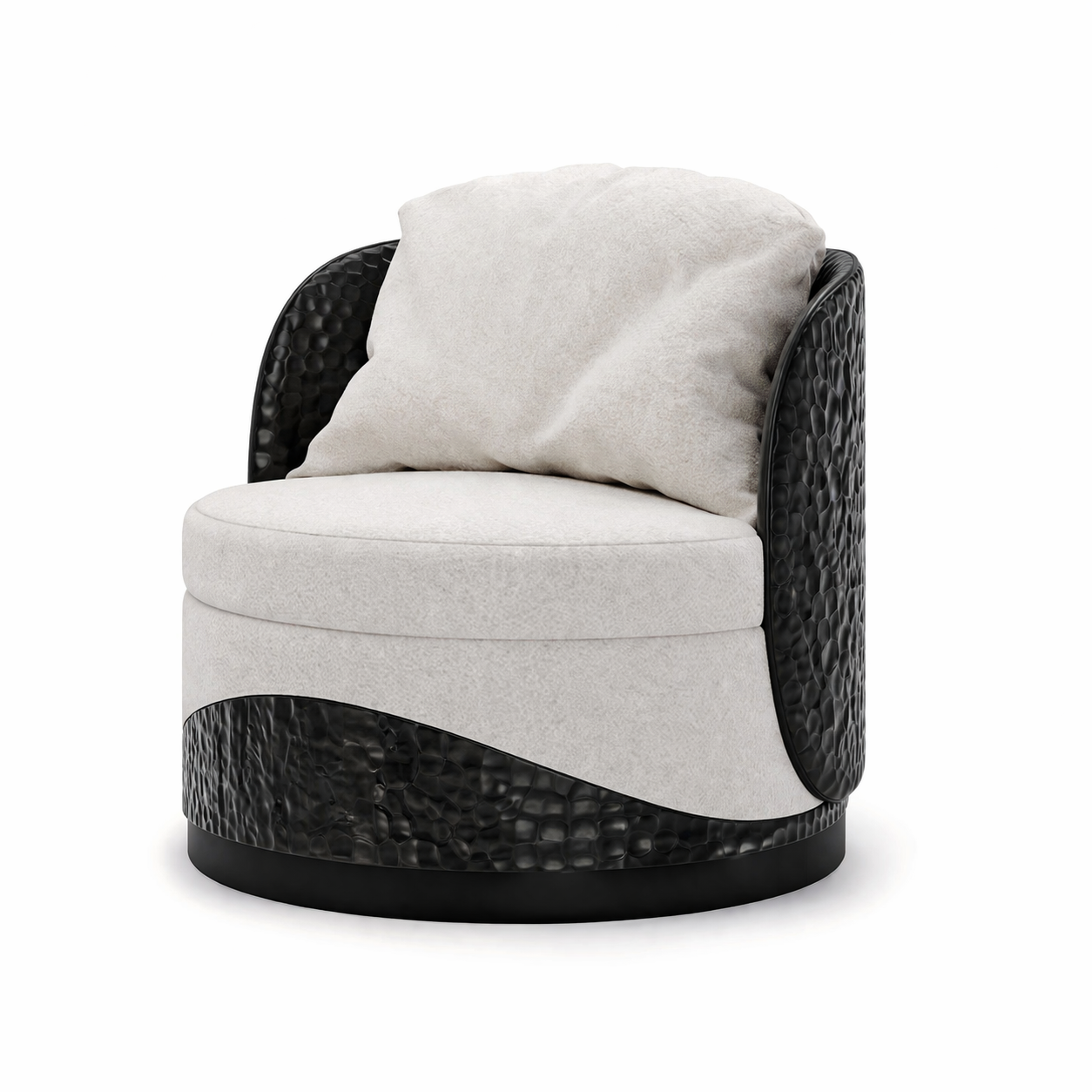 özel üretim koltuk, özel ölçü çatlak lake koltuk, kontrast yüzey tasarım koltuk, heykelsi modern lounge koltuk, ısmarlama organik form koltuk