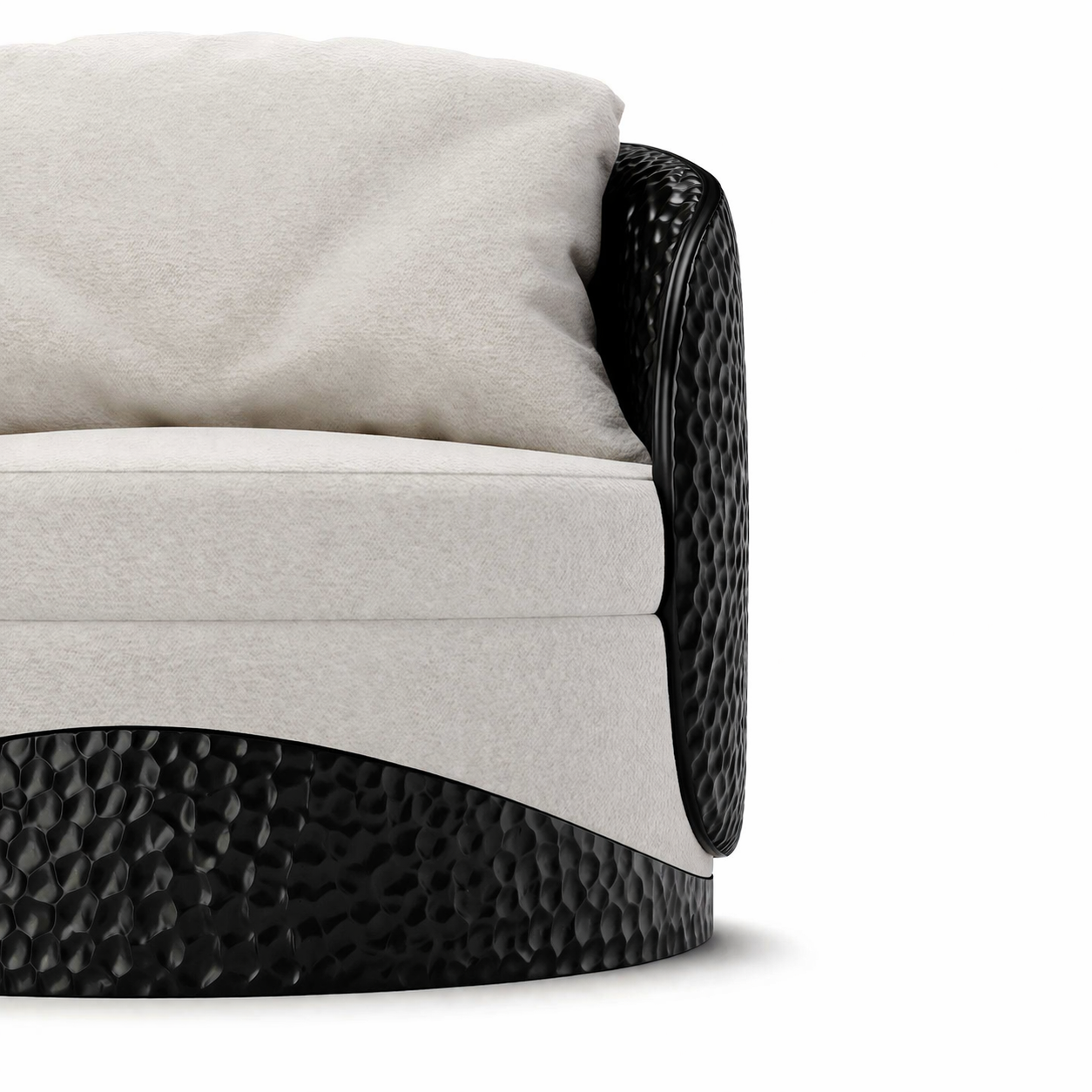 özel üretim koltuk, özel ölçü çatlak lake koltuk, kontrast yüzey tasarım koltuk, heykelsi modern lounge koltuk, ısmarlama organik form koltuk