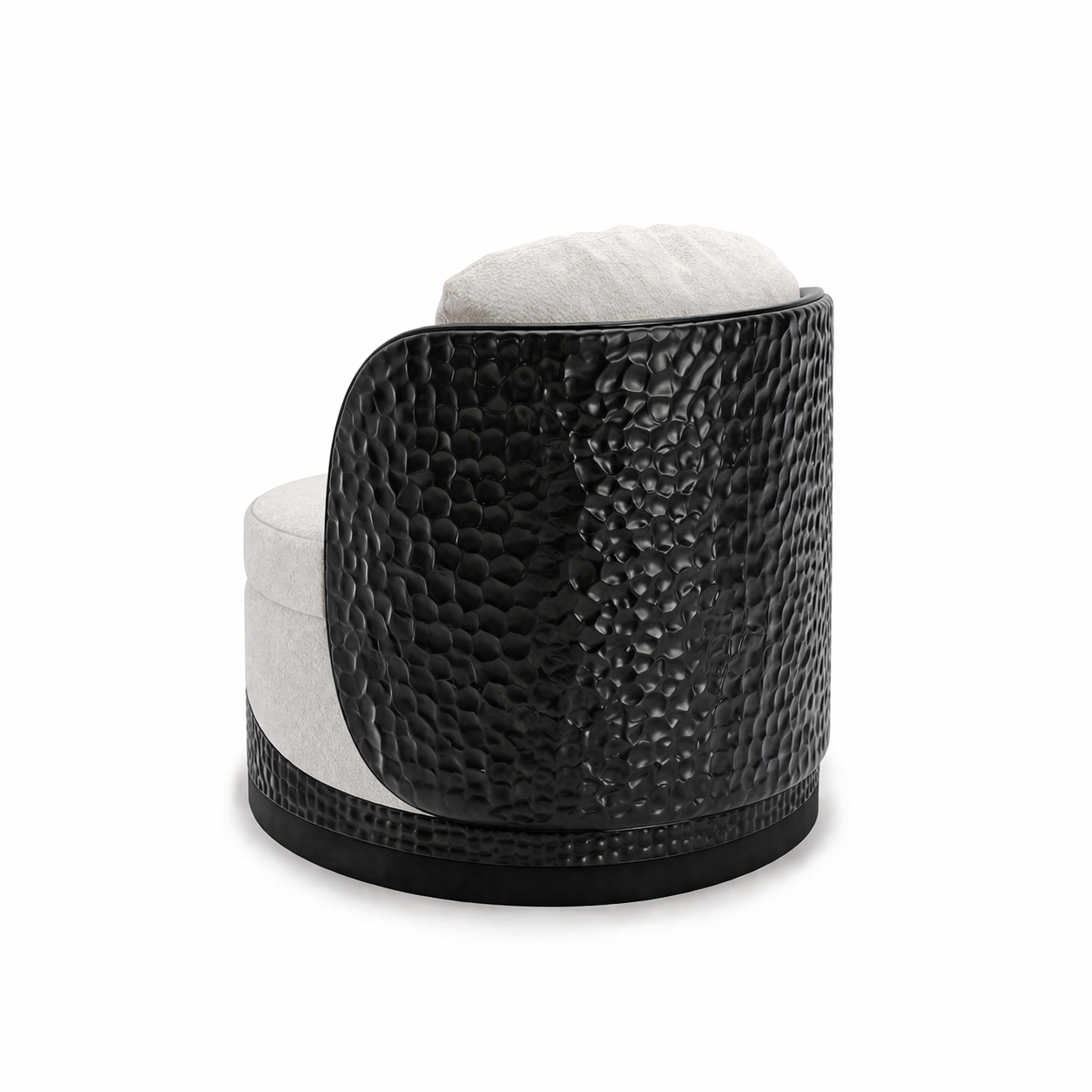 özel üretim koltuk, özel ölçü çatlak lake koltuk, kontrast yüzey tasarım koltuk, heykelsi modern lounge koltuk, ısmarlama organik form koltuk