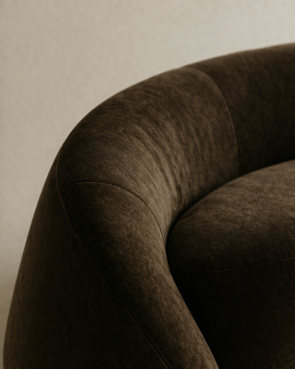 kavisli modern kanepe, yarım ay form kanepe, özel üretim lounge kanepe, sipariş mobilya heykelsi kanepe, ısmarlama minimal kanepe