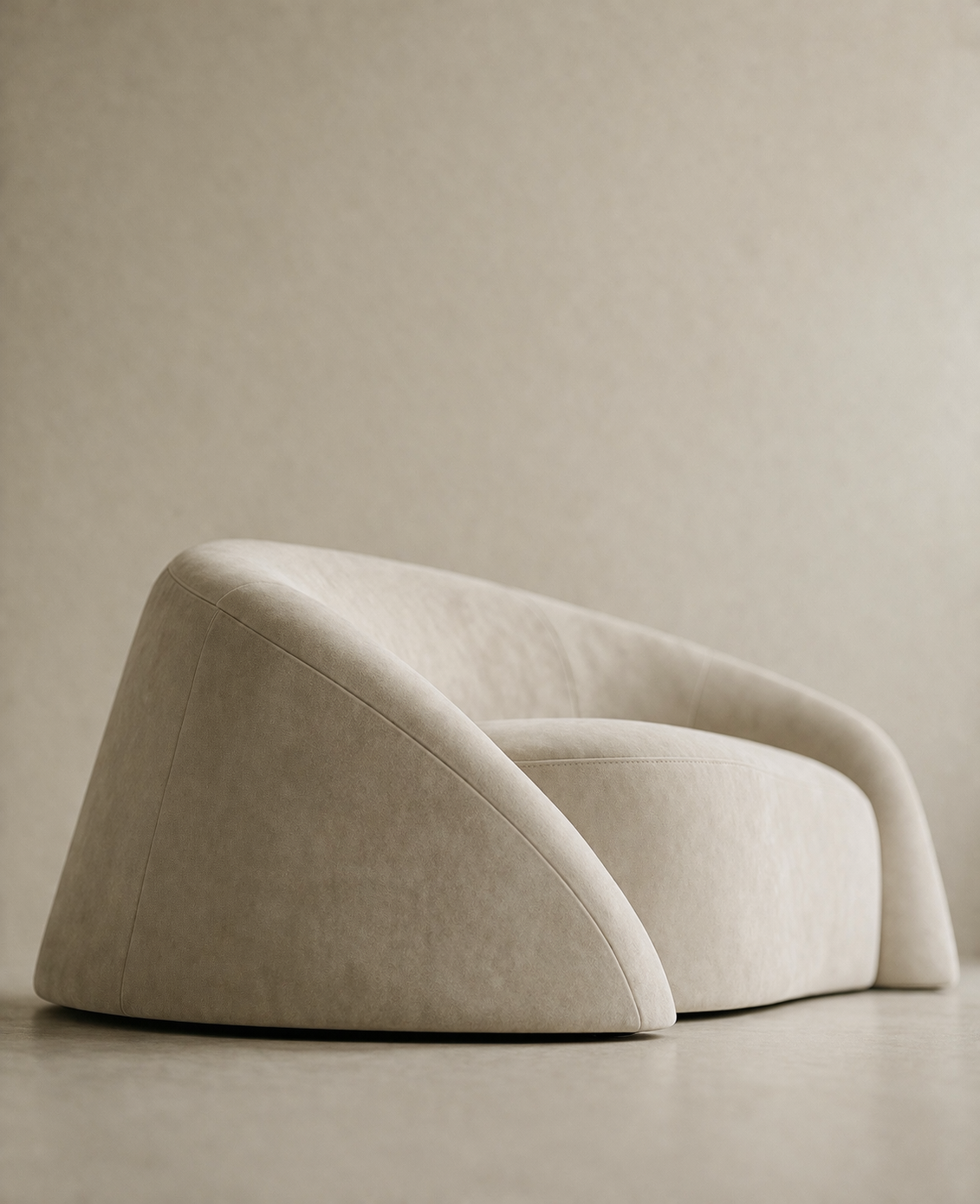 kavisli modern kanepe, yarım ay form kanepe, özel üretim lounge kanepe, sipariş mobilya heykelsi kanepe, ısmarlama minimal kanepe