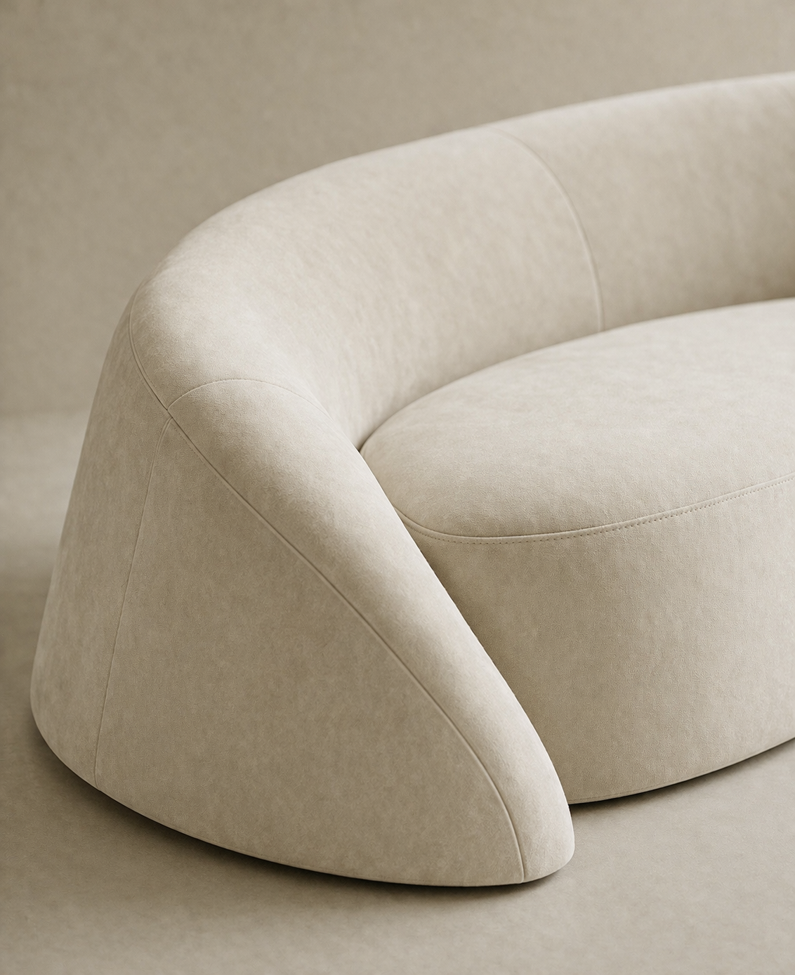 kavisli modern kanepe, yarım ay form kanepe, özel üretim lounge kanepe, sipariş mobilya heykelsi kanepe, ısmarlama minimal kanepe